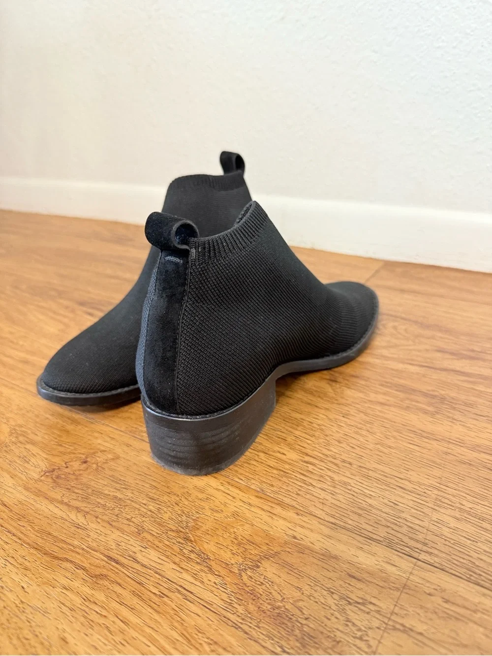 Eileen Fisher Davie Stretch Knit Booties Black Size 7